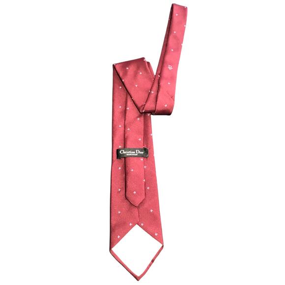 Christian Dior Monsieur Pointed Red Patterned Tie - Picture 2 of 7